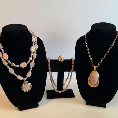 Pink And Gold Tone Jewelry 
