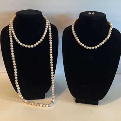 Cream Colored Honora Pearl Necklaces 