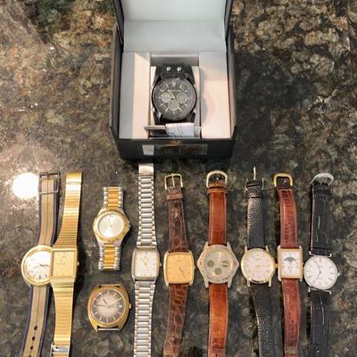 Assortment of Metal & Leather Strap Watches