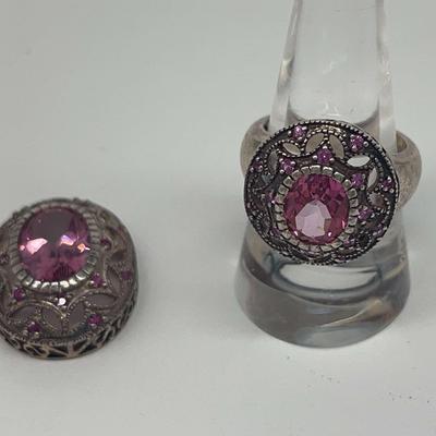 Pink Sapphire Ring And Pendent