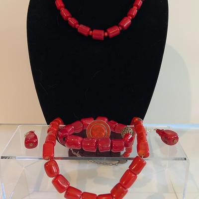 Chunky Red Coral Jewelry 