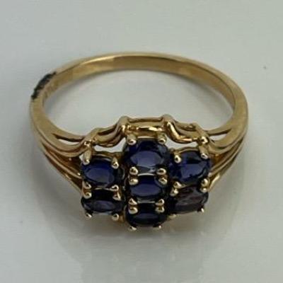 A 10k Yellow Gold Oval-Cut Lolite Ring