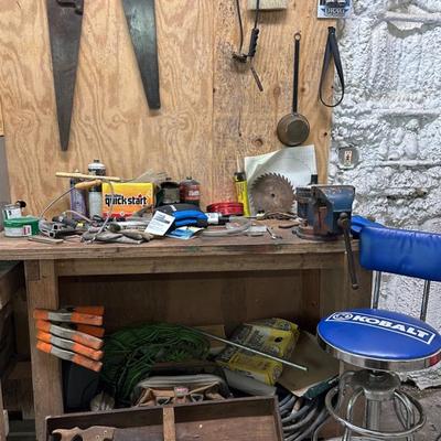 Work Bench, Bench Vise, Kobalt Stool And So Much More