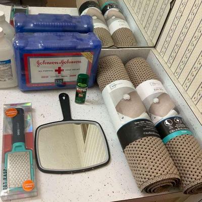Bathroom essentials and first aid supplies