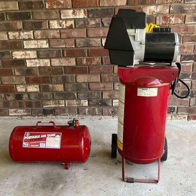 Two air compressors with hoses