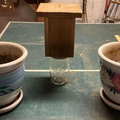 Flower pots garden tools, and wall fixture