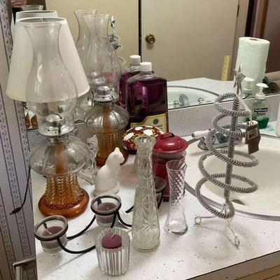 Decorative lamp and bathroom counter accessories