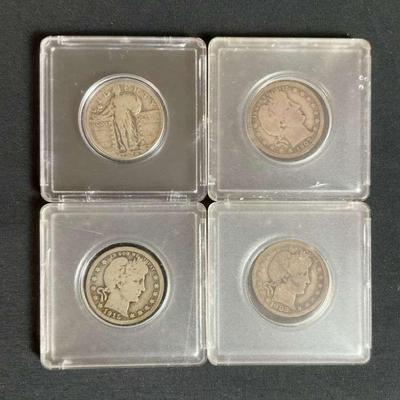 Four vintage u s. silver coins