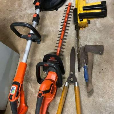 Yard tools and equipment assortment