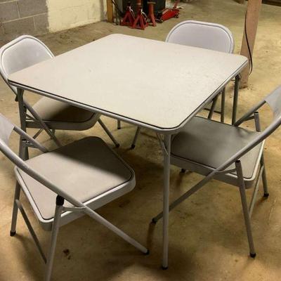 Square folding table and chairs