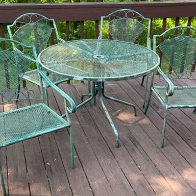 Metal patio table and chair set