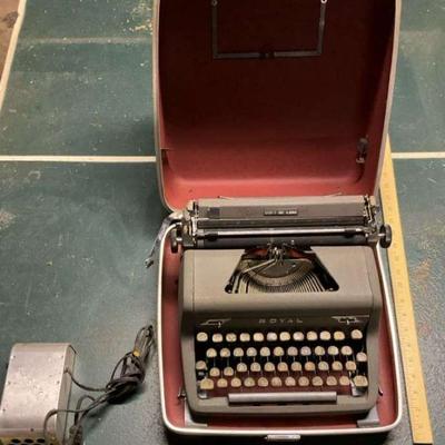 Smith corona typewriter with case and vintage electrical timer