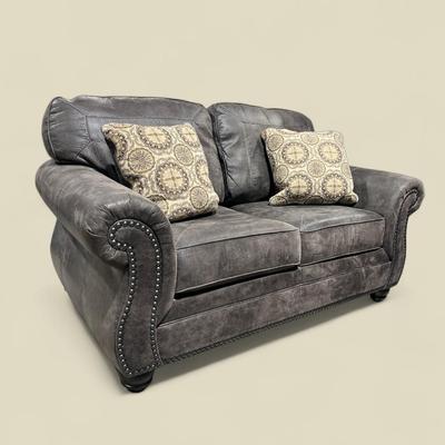 Like New Nailhead Accented Loveseat 