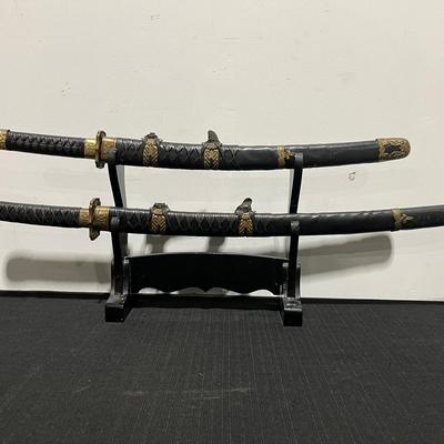 Traditional Handmade Japanese Samurai Swords On Display 