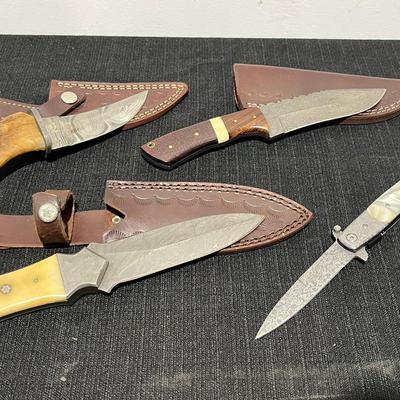 Damascus Steel Blade Knives Collection 