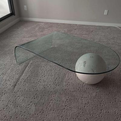 Vintage Post Modern Tifftoto Waterfall Glass Coffee Table