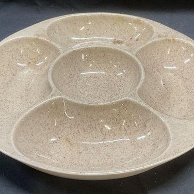 MCM Vtg Red Wing Speckled Ceramic Platter
