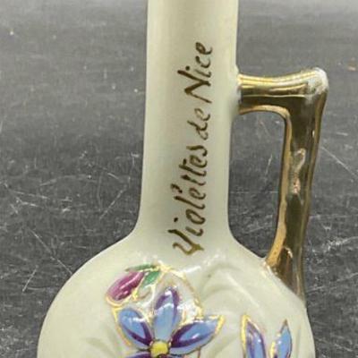 Vintage Violettes de Nice Porcelain Perfume Bottle
