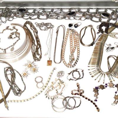 Collection of Silver Tone Jewelry
