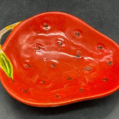 Vintage Ceramic Strawberry Form Dish, Japan

