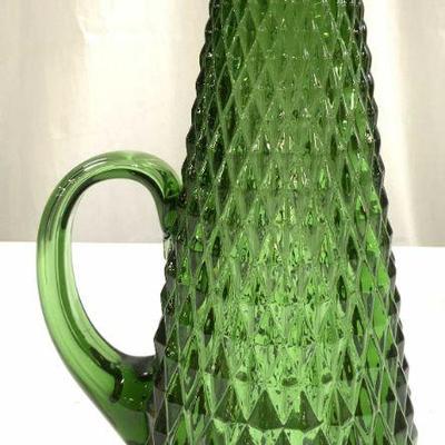 Vtg Empoli Green Mid Century Gls Pitcher ITALY
