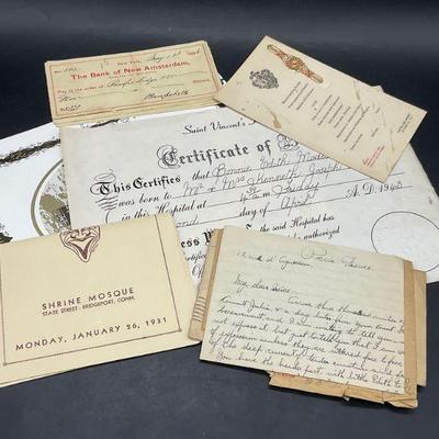 Group Lot Antique & Vintage Paper Ephemera, 1896 +
