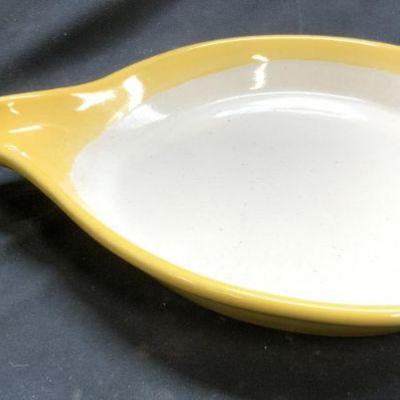 Vintage Ceramic Skillet W Handle USA
