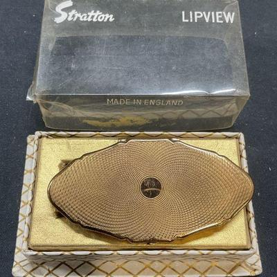 Vtg Stratton LipView Lipstick Holder Mirror, Box

