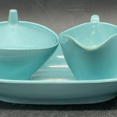 3 BOONTONWARE USA Vintage Blue Melamine Servers
