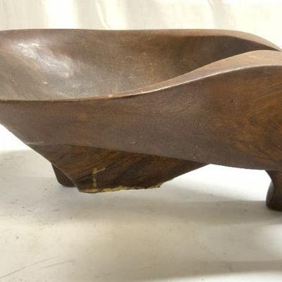 Carved Wooden Teakwood Decorative Object 16in

