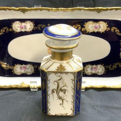 R ECHT KOBALT Porc Serving Dish & Decanter
