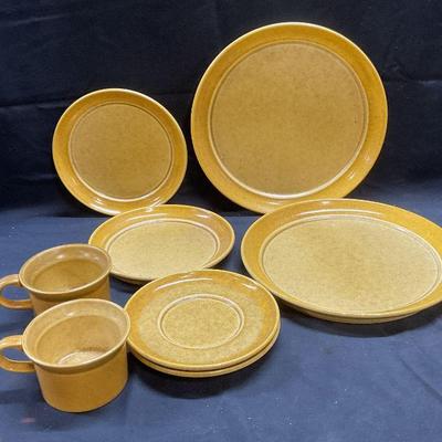Set 8 MCM Mustard Yellow Ceramic Tableware
