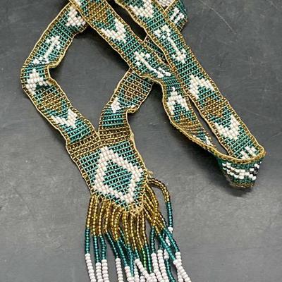 Vintage Multicolored Seed Beaded Necklace
