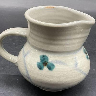 Artist Signed Vintage Handmade Pottery Creamer

