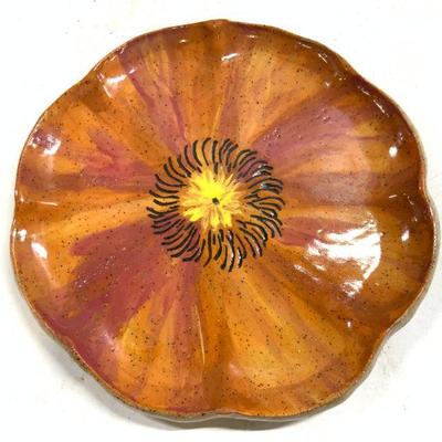 Hand Crafted Ceramic Floral Form Dish
