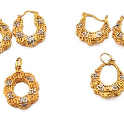 Two Sets Costume Earrings & Pendants
