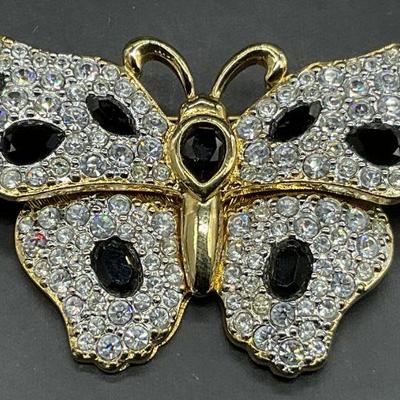 SWAROVSKI Trademarked Bejeweled Butterfly Brooch

