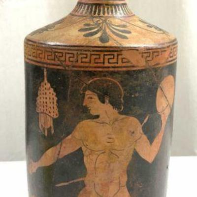 C KARMIRIS signed Greek Lekythos Ceramic Vessel
