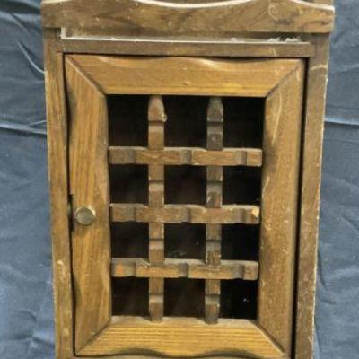 Vintage Mid Century Carved Wooden Spice Rack

