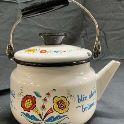 Berggren Vintage Swedish Enamelware Teapot
