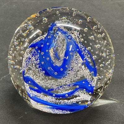 Caithness Art Glass Controlled Bubble Paperweight
