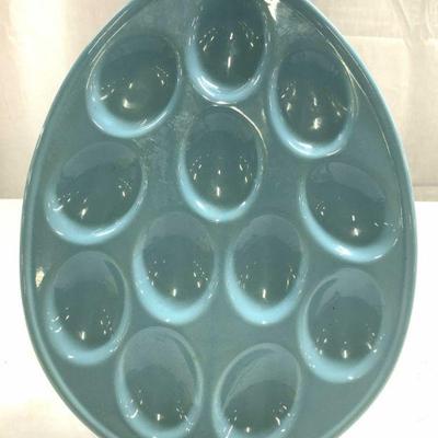 NANTUCKET HOME Porc Deviled Egg Dish Light Blue
