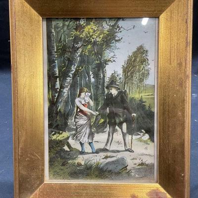German Folktale Lucky Hans Chromolithograph Print
