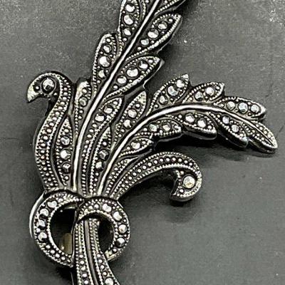 Vintage West German Metal Foliage Bouquet Brooch
