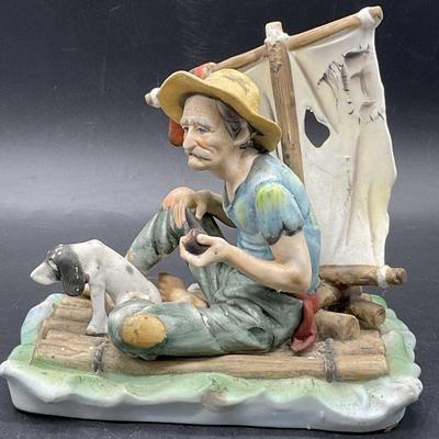 LEFTON Vintage Ceramic Man W/ Dog Figural
