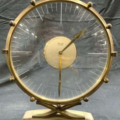 KIENZL SUPERIA 8 Art Deco Gilt Metal & Gls Tbl Clk

