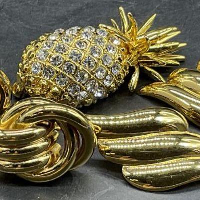 Lot 3 NAPIER, MONET + Gold Tone Metal Jewelry
