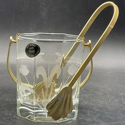 ARTE MURANO LINEA MARY Ice Bucket W/ Tongs, IT
