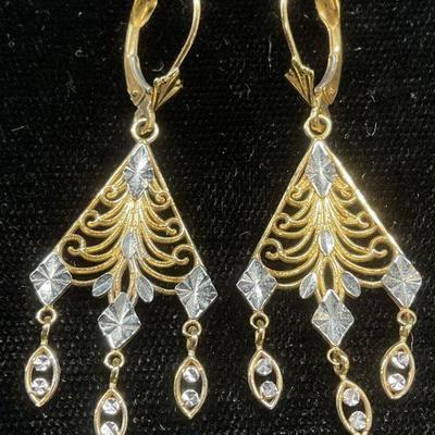 Vintage 14k Gold Chandelier Earrings
