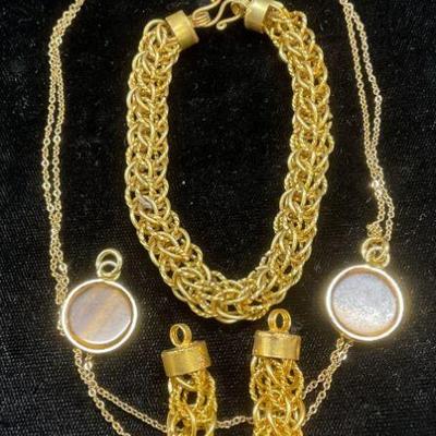 Group Lot Gold Tone, Necklace, Bracelet, Pendants
